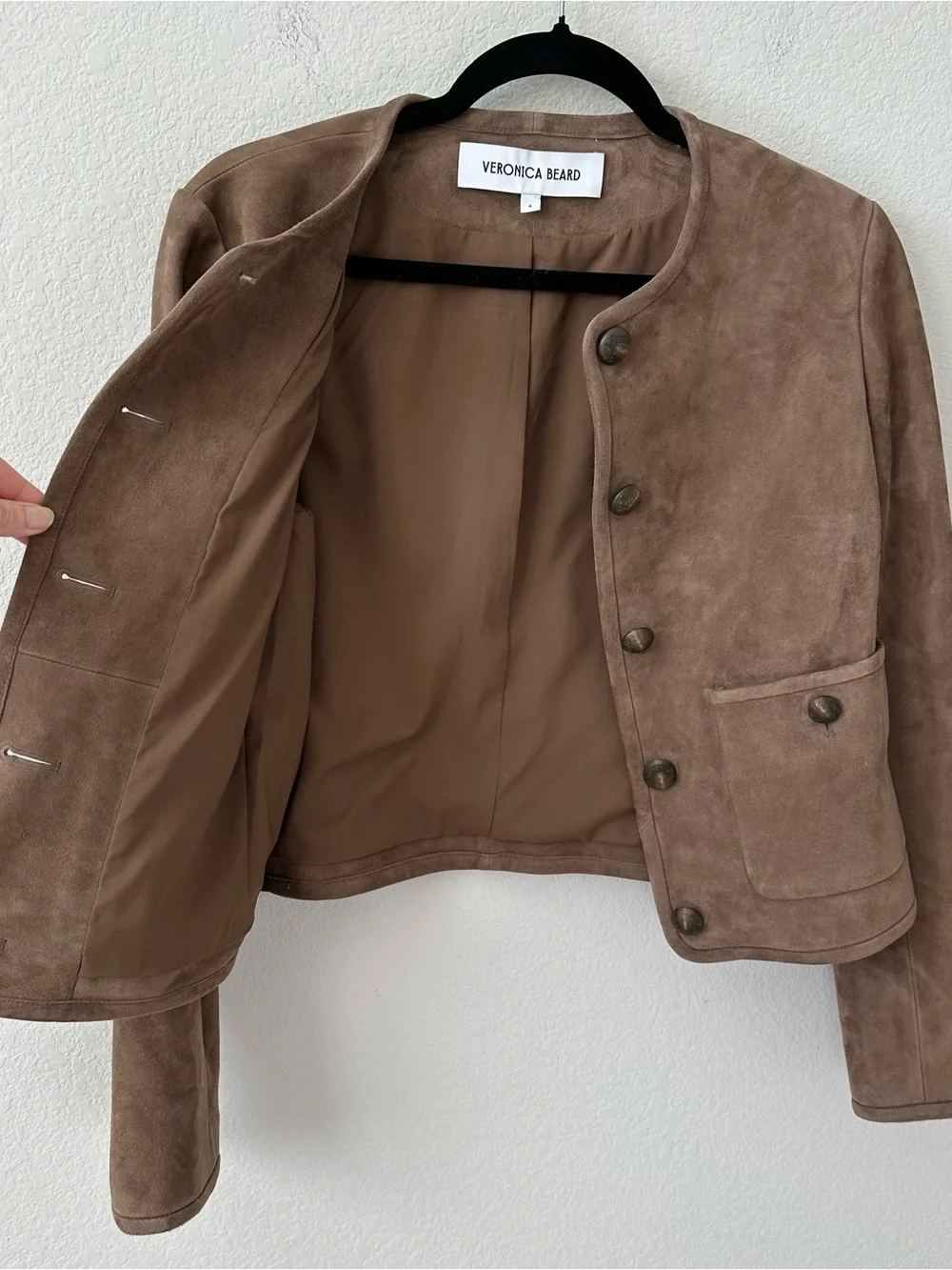 VERONICA BEARD Andrea Brown Suede Jacket SZ US 6 - Picture 8 of 8